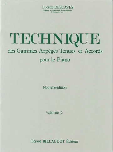 Technique des gammes, arpèges, tenues et accords. Volume 2 Visuell